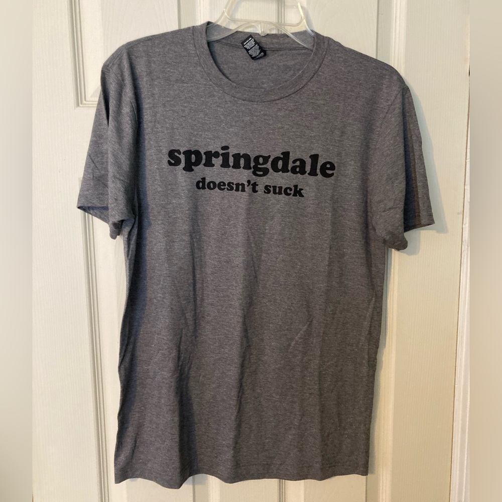 Perfect Tri District Tee shirt Springdale Doesn’t Suck cotton blend gray sz S